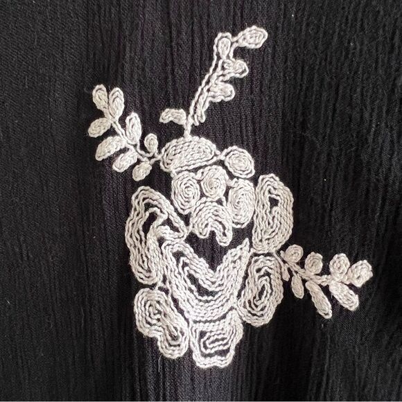 Free People Emma Bohemian Long Sleeve Tunic Dress in Black Combo - Picture 16 of 16